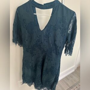 MIAMI BLUE LACE ROMPER IN SIZE M